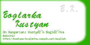 boglarka kustyan business card